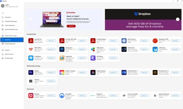 Вкладка "Реклама" в MyAsus