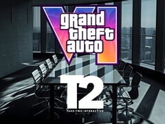 Зал заседаний с логотипами GTA 6 и Take Two Interactive