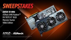 Раздача Radeon RX 9070 XT от AMD с тематикой Monster Hunter Wilds (источник изображения: AMD on X)