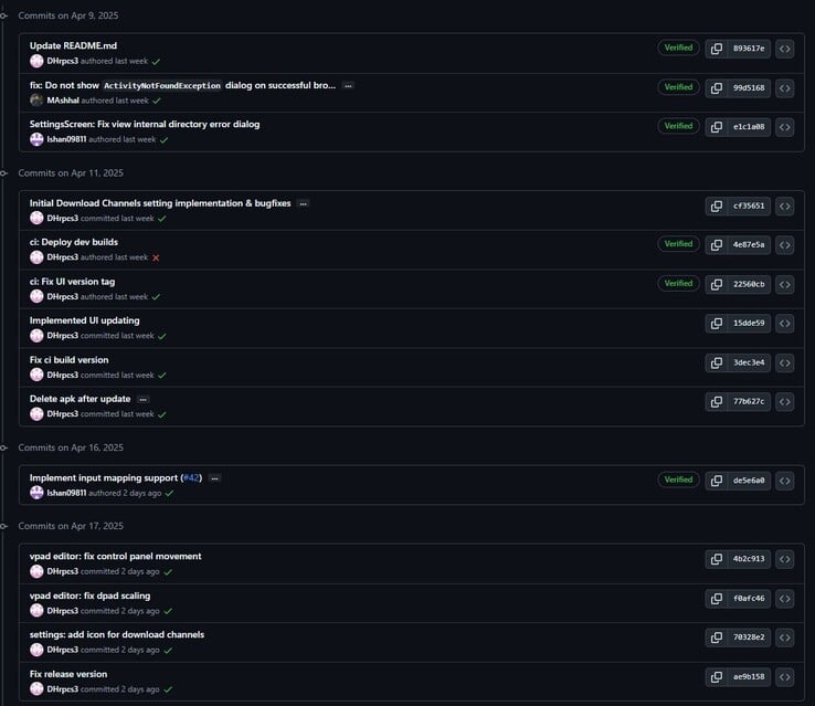 Все изменения, внесенные в новую версию RPCSX-UI-Android (Источник изображения: GitHub)