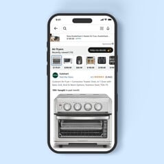 Первый шаг в использовании Amazon Help Me Decide - щелкнуть по ссылке на ИИ, расположенной в верхней части страницы товара. (Источник изображения: Amazon)