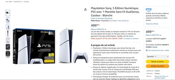 Цифровое издание PS5 с 825 Гб доступно на Amazon France. (Источник изображения: Amazon)