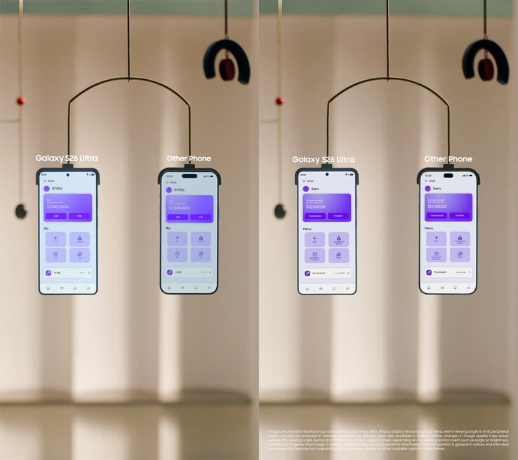 Промо-ролик Privacy Display с корейского аккаунта (слева) и малазийского аккаунта (справа)