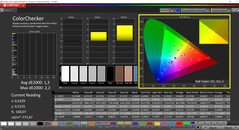 CalMAN ColorChecker (после калибровки, пространство AdobeRGB)