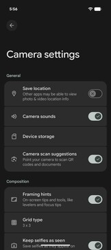 Настройки камеры: Фото