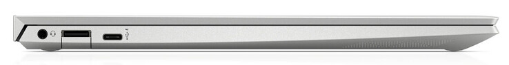 Слева: Совмещённый аудиопорт 3.5 мм, USB 3.2 Gen 1 (Type A), USB 3.2 Gen 1 (Type C + DisplayPort + Power Delivery 3.0)