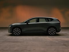 Вид сбоку на новый Volvo EX60 подчеркивает динамичные пропорции этого электро-SUV премиум-класса.
