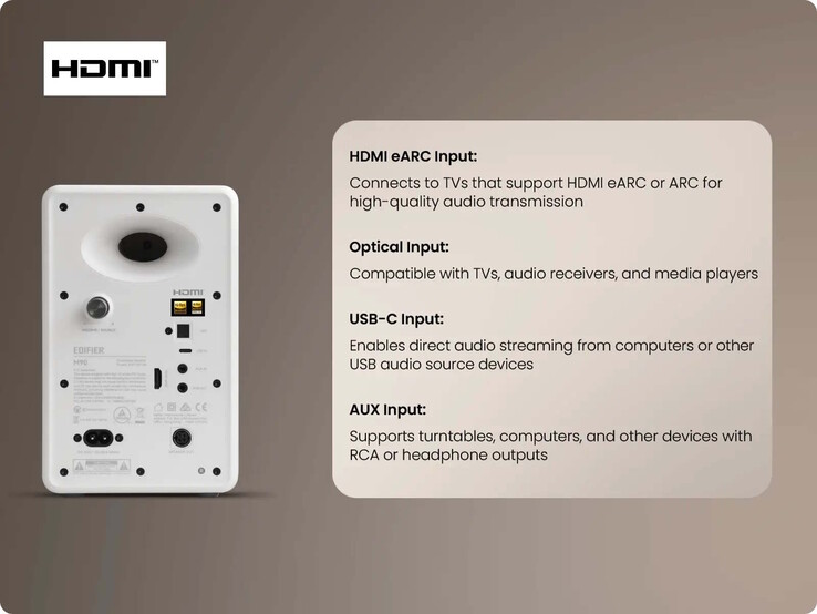 Edifier M90 предлагает широкий выбор аудиовходов
