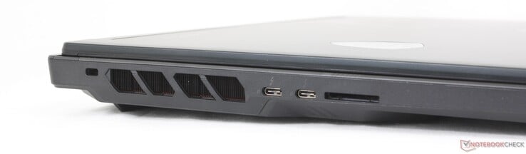 Слева: замок Kensington, 2 порта USB-C Thunderbolt 4 с DisplayPort и функцией Power Delivery, кардридер SD