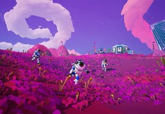 Astroneer - это научно-фантастическая крафтовая игра на выживание с кооперативом на четырех игроков и множеством ярких цветов. (Источник изображения: Steam)