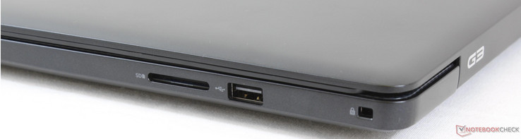Правая сторона: картридер, USB 3.0, замок Noble Lock
