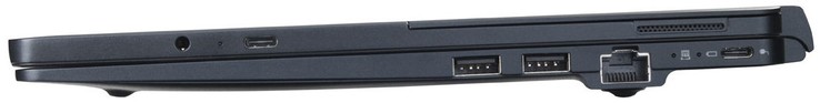 Правая сторона: комбинированный аудио разъем, 1x USB 3.1 Type-C, 2x USB 3.1 Type-A, гигабитный LAN, 1x USB 3.1 Type-C