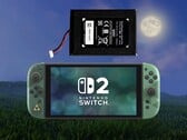 Замена аккумулятора, показанная выше, для консоли Nintendo Switch «Zelda 40th Anniversary»