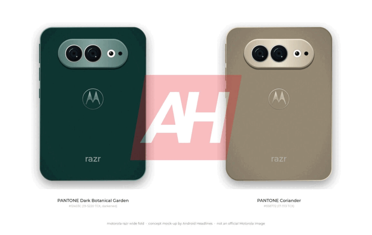 Неофициальный рендер широкого складного смартфона Motorola.
