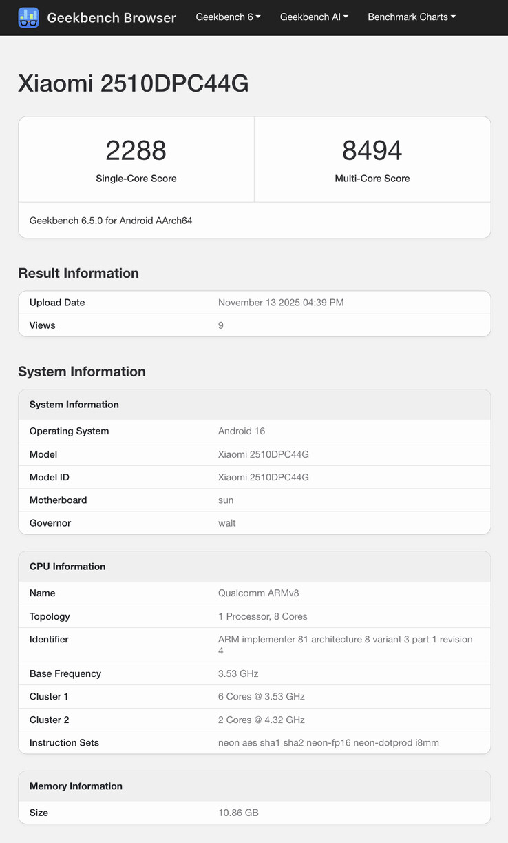 (Источник изображения: Geekbench)