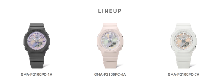 Три модели часов Casio G-Shock GMA-P2100PC. (Источник изображения: Casio)