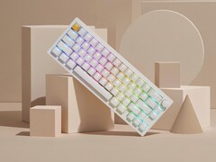 Беспроводная игровая клавиатура Lemokey P2 HE белого цвета с блестящими накладками. (Источник изображения: Lemokey)