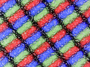 Структура пикселей под матовым покрытием дисплея (плотность 100 PPI)