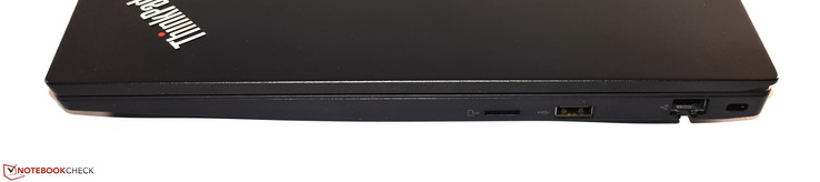 Правая сторона: microSD, USB 2.0 Type-A, RJ45 Ethernet, Kensington