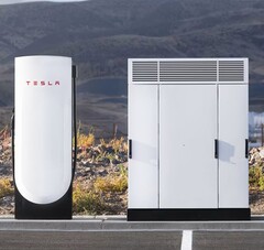 Зарядное устройство Tesla V4 Supercharger и шкаф (Источник изображения: Tesla)
