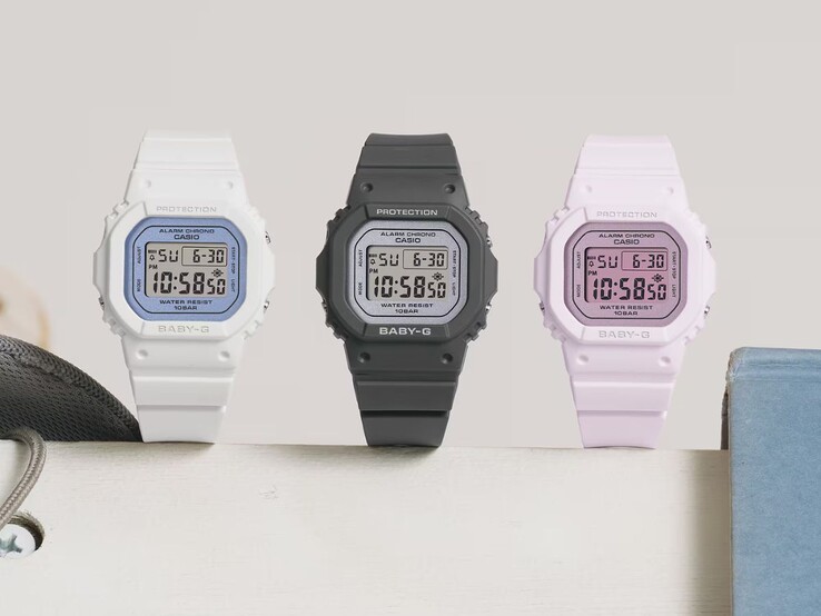 Слева направо: часы Casio Baby-G BGD-565SC-2B, BGD-565SC-1 и BGD-565SC-4B