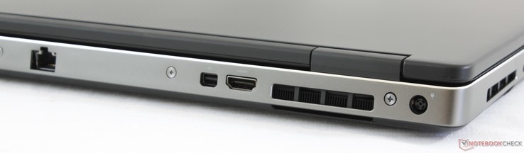Задняя сторона: гигабитный Ethernet, mini DisplayPort, HDMI, разъем питания