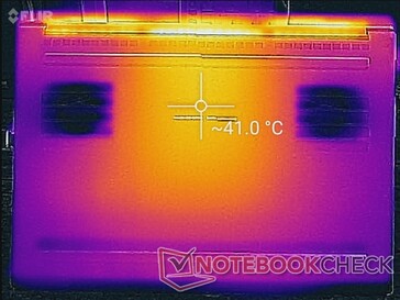 Нагрев под нагрузкой, днище ноутбука