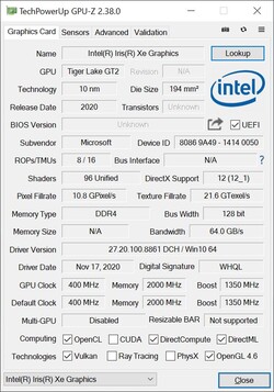 GPU-Z Intel Xe Graphics G7