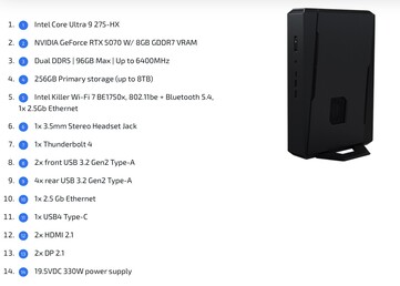 Вариант на базе Core Ultra 9 275HX.