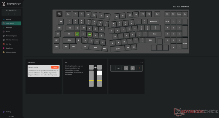 Опции Keychron Launcher LKP (SOCD) называются Snap Action. 