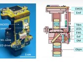 Фотография и профиль поперечного сечения Miniscope extra Large FOV (MiniXL). Источник изображения: UCLA через Science Advances; обрезано