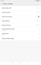 Xiaomi Mi Pad 4 – Настройки камеры