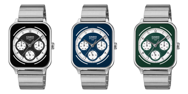 Слева направо: часы Casio MTP-M307D-1BV, MTP-M307D-2BV и MTP-M307D-3BV. (Источник изображения: Casio, отредактировано)