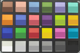 ColorChecker colors: исходный цвет представлен в нижней части каждого блока