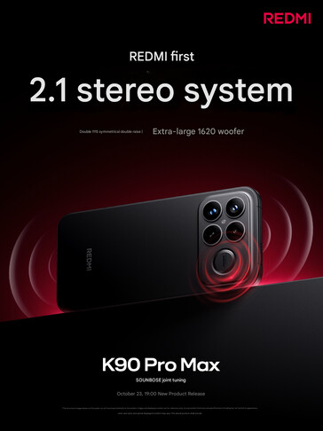 Динамики 2.1 в Redmi K90 Pro Max (Источник изображения: Xiaomi - машинный перевод)
