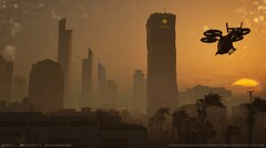 Редрок на закате с самолетом вертикального запуска над головой (Источник изображения: Build A Rocket Boy)