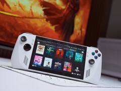 Модифицированный Asus ROG Ally с батареей на 90 Втч и изготовленной на заказ 3D-печатной задней панелью, работающий под управлением SteamOS и демонстрирующий на домашнем экране библиотеку игр AAA и инди. (Источник изображения: Miner TechTips / YouTube)