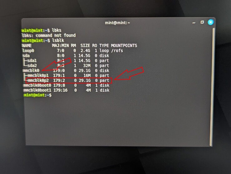 Последняя проверка с помощью lsblk показывает расширенный размер раздела (29 ГБ)