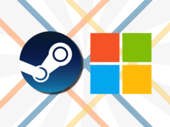 Если утечка окажется правдой, игры Steam могут стать доступными в Microsoft Store благодаря бэкграунду. (Источник изображения: Steam, Microsoft - отредактировано)