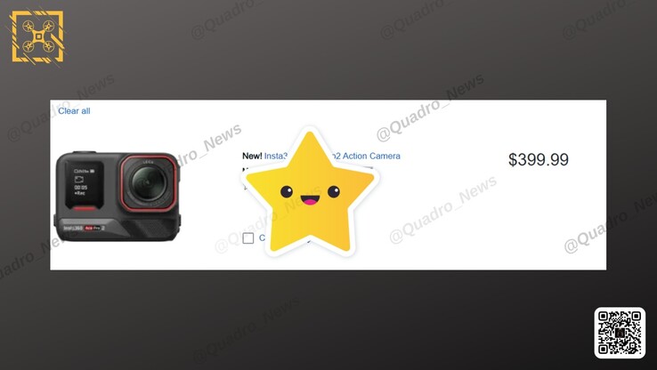 Утечка информации о цене Insta360 Ace Pro. (Источник изображения: @Quadro_News через X/Twitter)