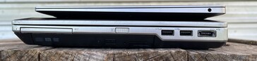 Справа: Вверху - MacBook Air 2020 (MBA 2020) с 3,5 мм аудиоразъемом; Внизу - Dell Latitude E6430 с ExpressCard, съемным DVD-приводом, WiFi, 2x USB-A 3.0 (5 Гбит/с), eSATA/USB-A 2.0