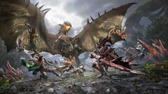 Охотники сразятся с крылатой виверной в совместном бою в игре Monster Hunter Outlanders. 