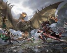 Охотники сразятся с крылатой виверной в совместном бою в игре Monster Hunter Outlanders. 