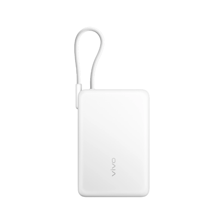 Vivo 33W Power Bank со встроенным кабелем 10000mAh (белый). (Источник изображения: vivo)
