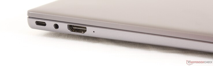 Левая сторона: USB Type-C (DisplayPort + питание), комбинированный аудио разъем, HDMI