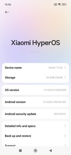 Программное обеспечение Xiaomi Redmi 15 5G