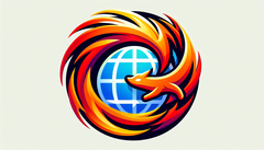 Художественный логотип браузера Firefox (Источник: сгенерированное изображение DALL-E 3)