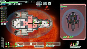 На изображении: скриншот игрового процесса из игры «FTL: Faster Than Light».