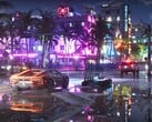 Скриншот GTA 6, показывающий ночную жизнь Vice City