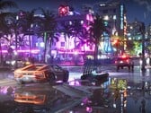 Скриншот GTA 6, показывающий ночную жизнь Vice City